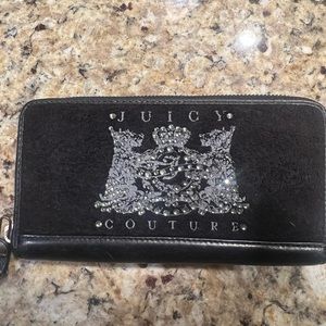 JUICY COUTURE Vintage Y2K Scottie Dogs Crown Embroidered Large Zip-Wallet
